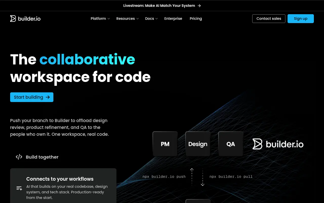 Builder.io screenshot