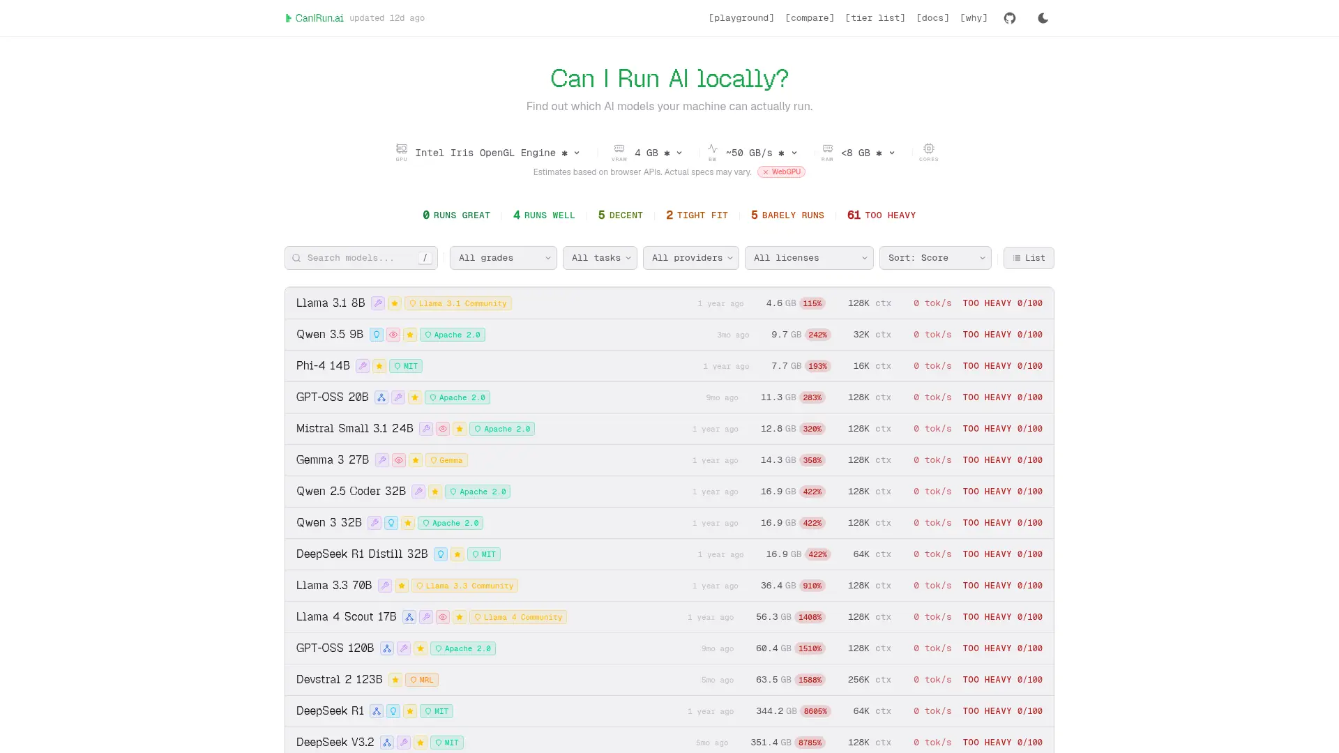 CanIRun.ai screenshot