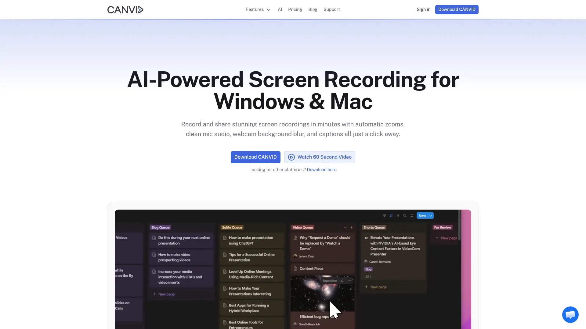 CANVID screenshot