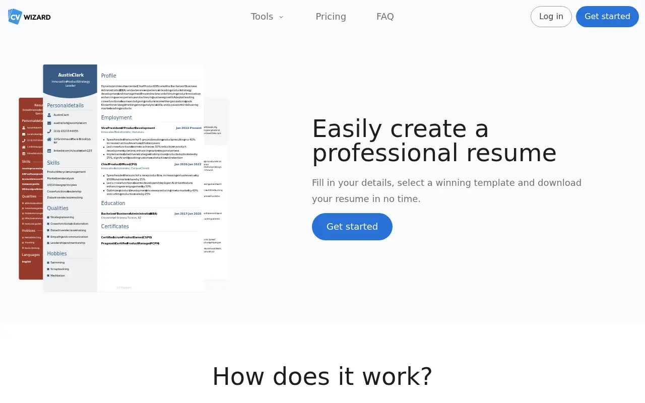 CVwizard screenshot