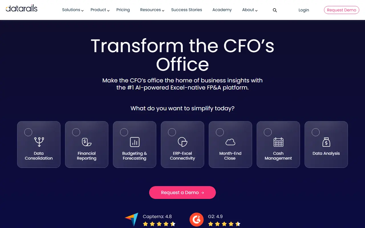 Datarails screenshot