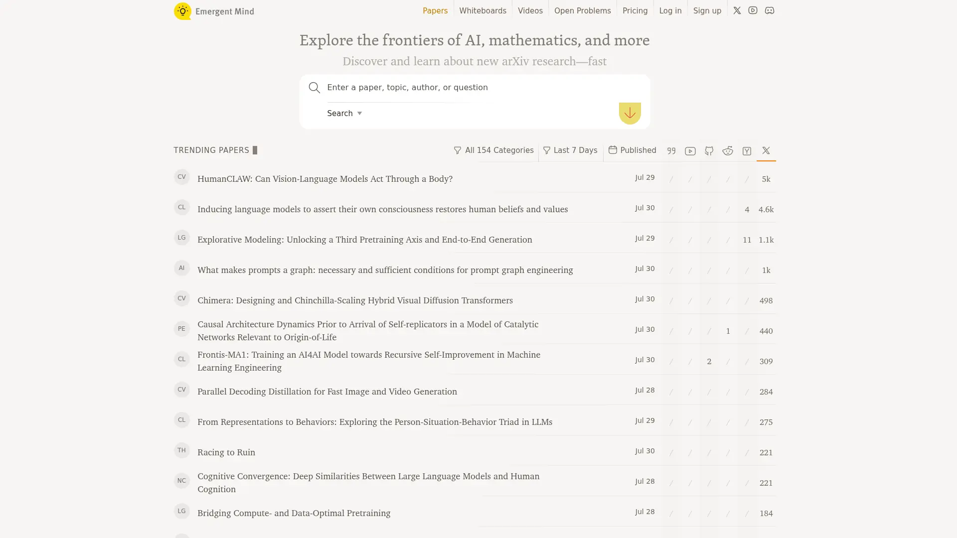Emergent Mind screenshot
