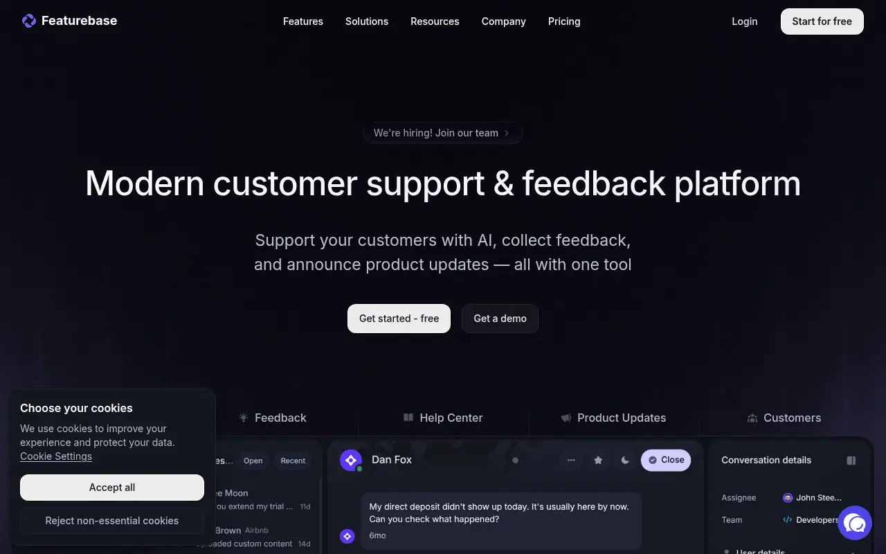 Featurebase screenshot
