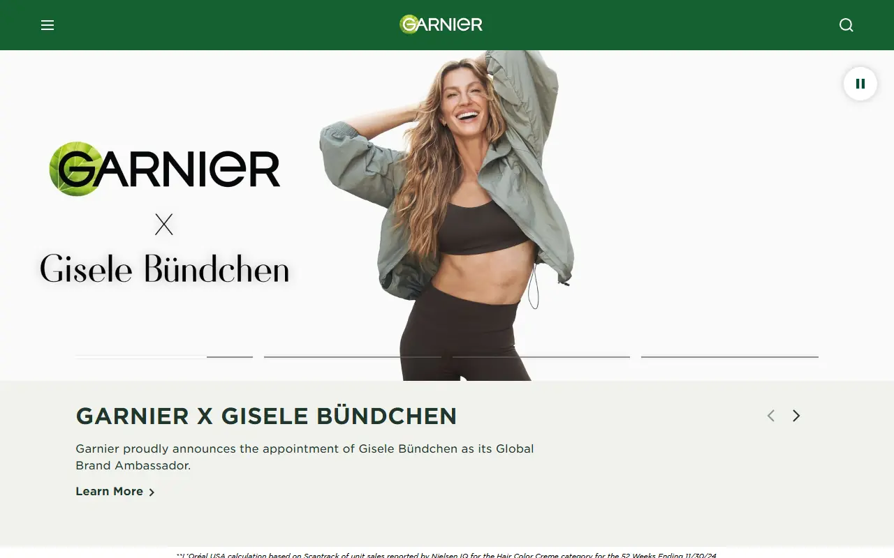 Garnier USA screenshot