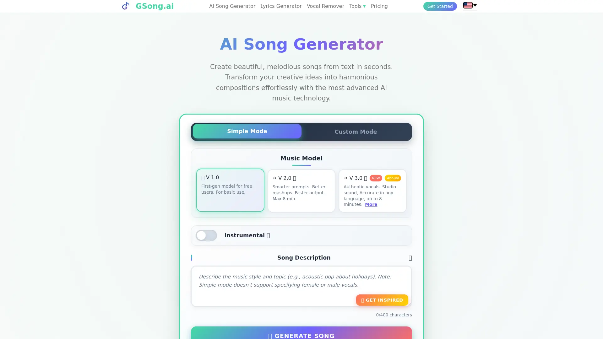 GSong.ai screenshot