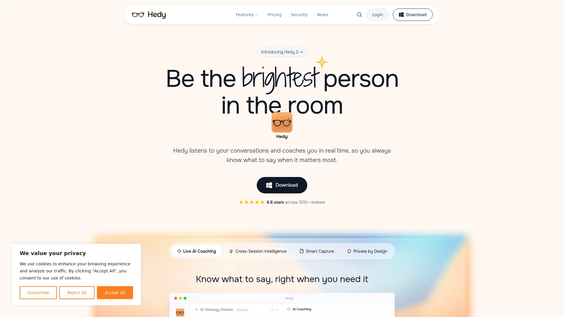 Hedy AI screenshot