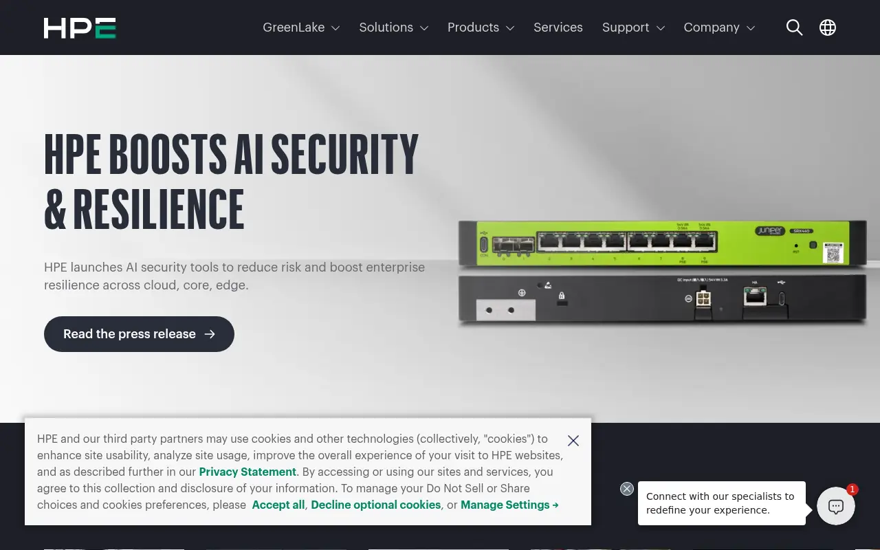 Hewlett Packard Enterprise (HPE) screenshot