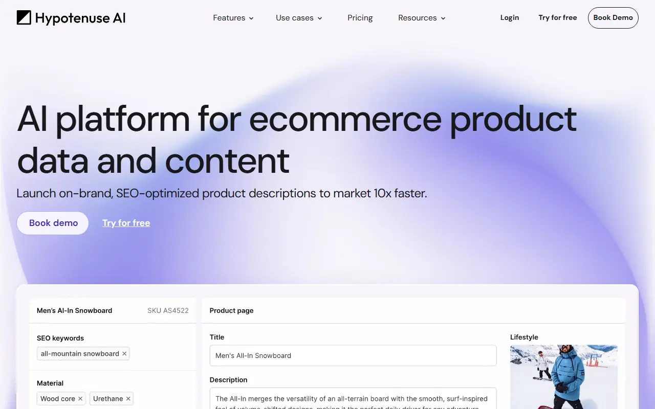 Hypotenuse AI screenshot