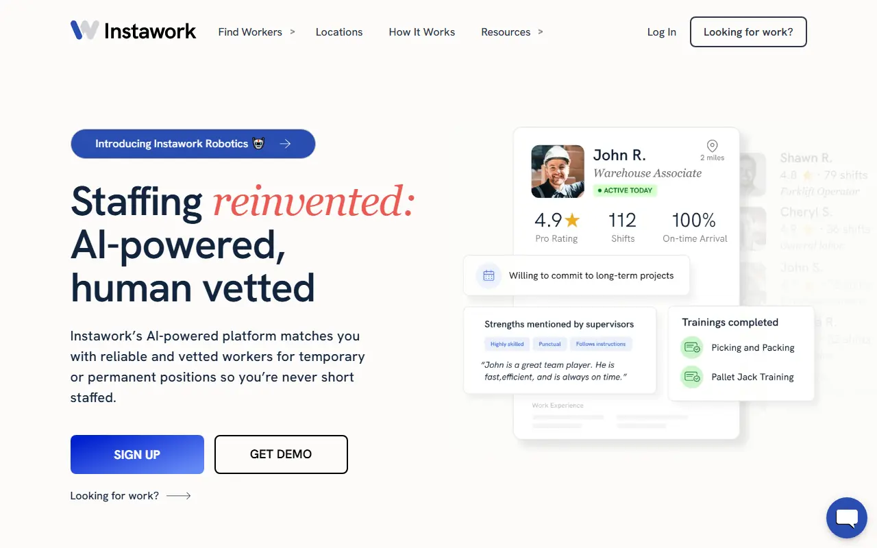 Instawork screenshot