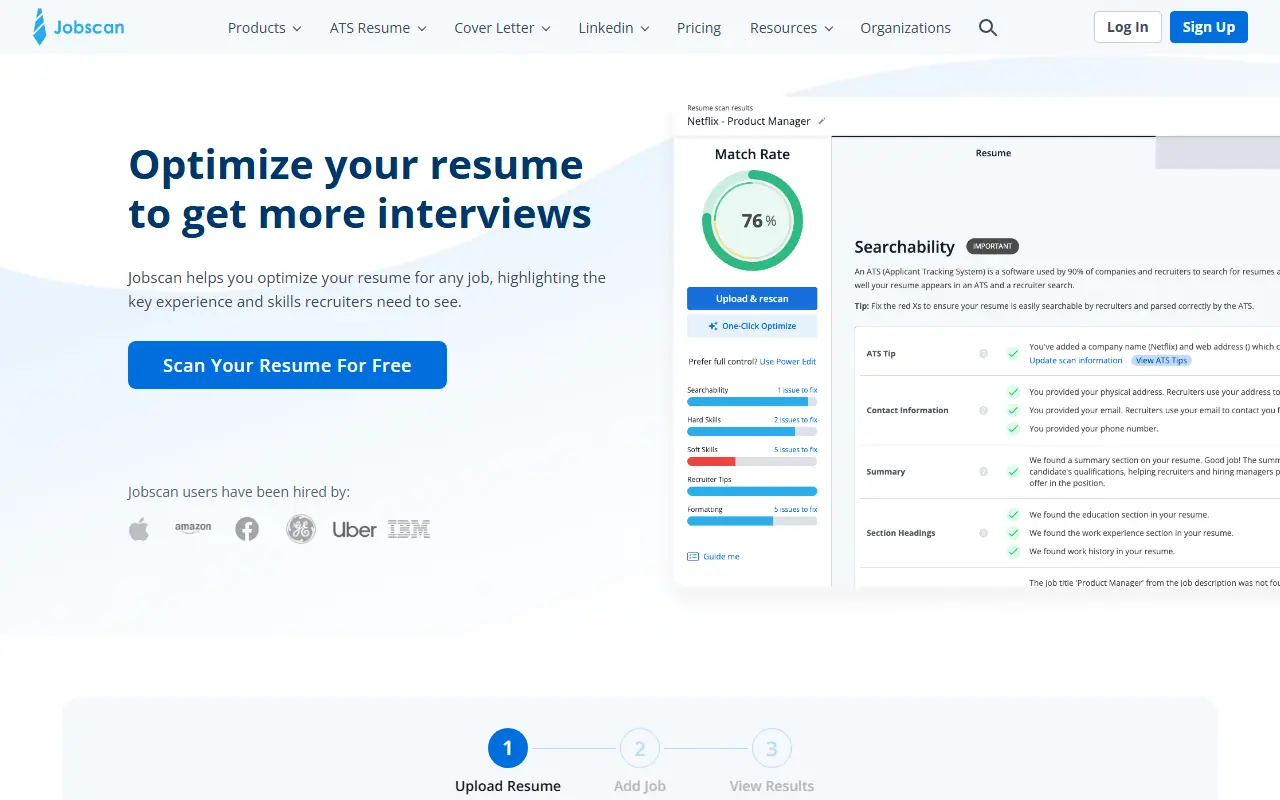 Jobscan screenshot