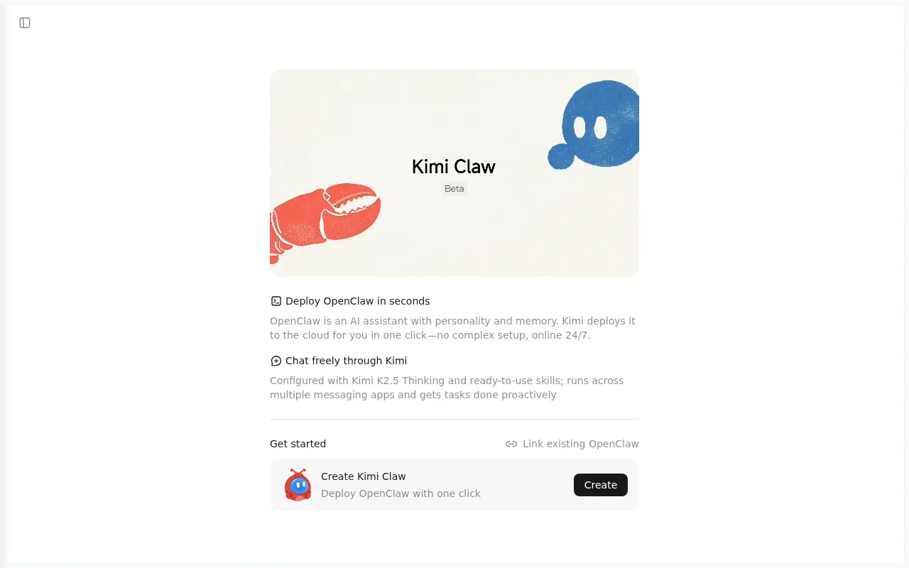 Kimi Claw screenshot