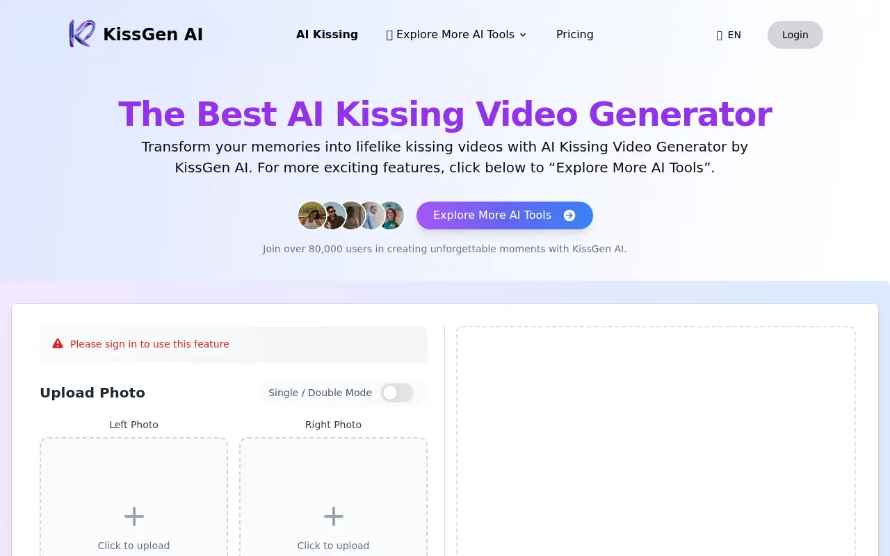 KissGen AI screenshot