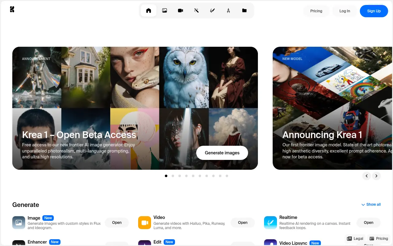 Krea AI screenshot