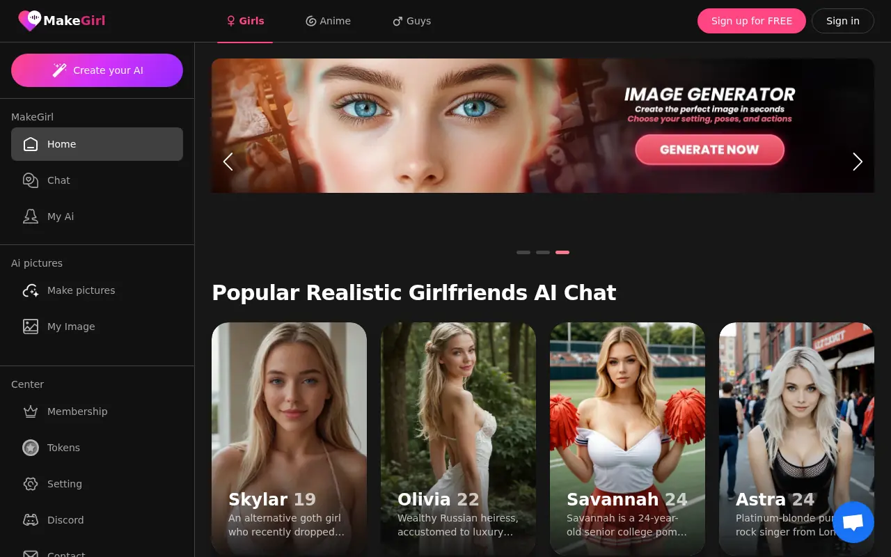 MakeGirl.ai screenshot