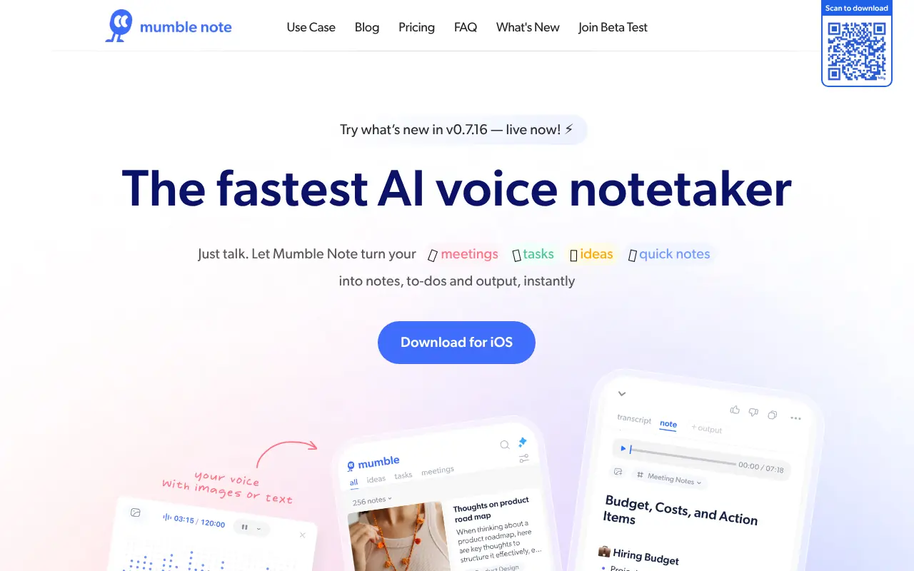 Mumble Note screenshot