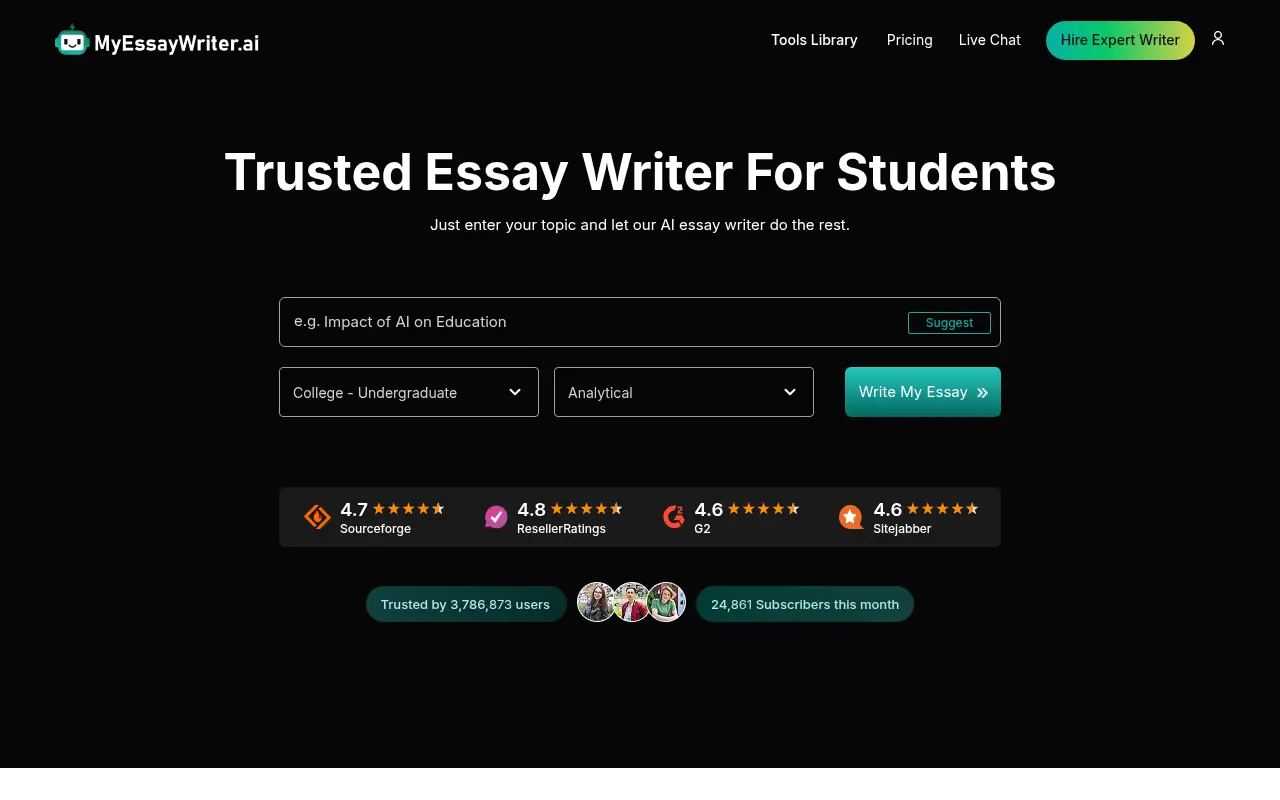 MyEssayWriter.ai screenshot