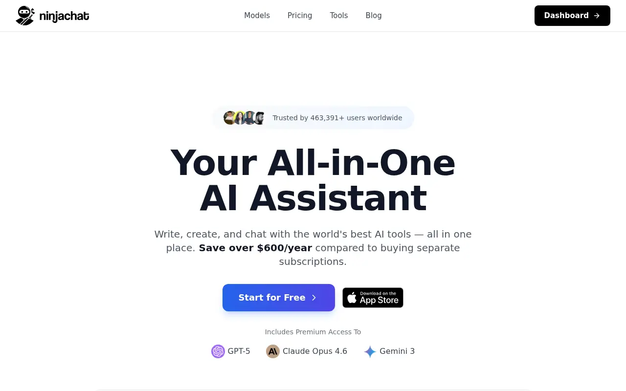 NinjaChat AI screenshot