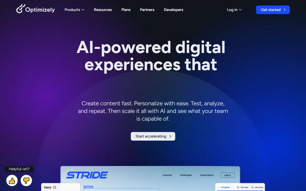 Optimizely screenshot