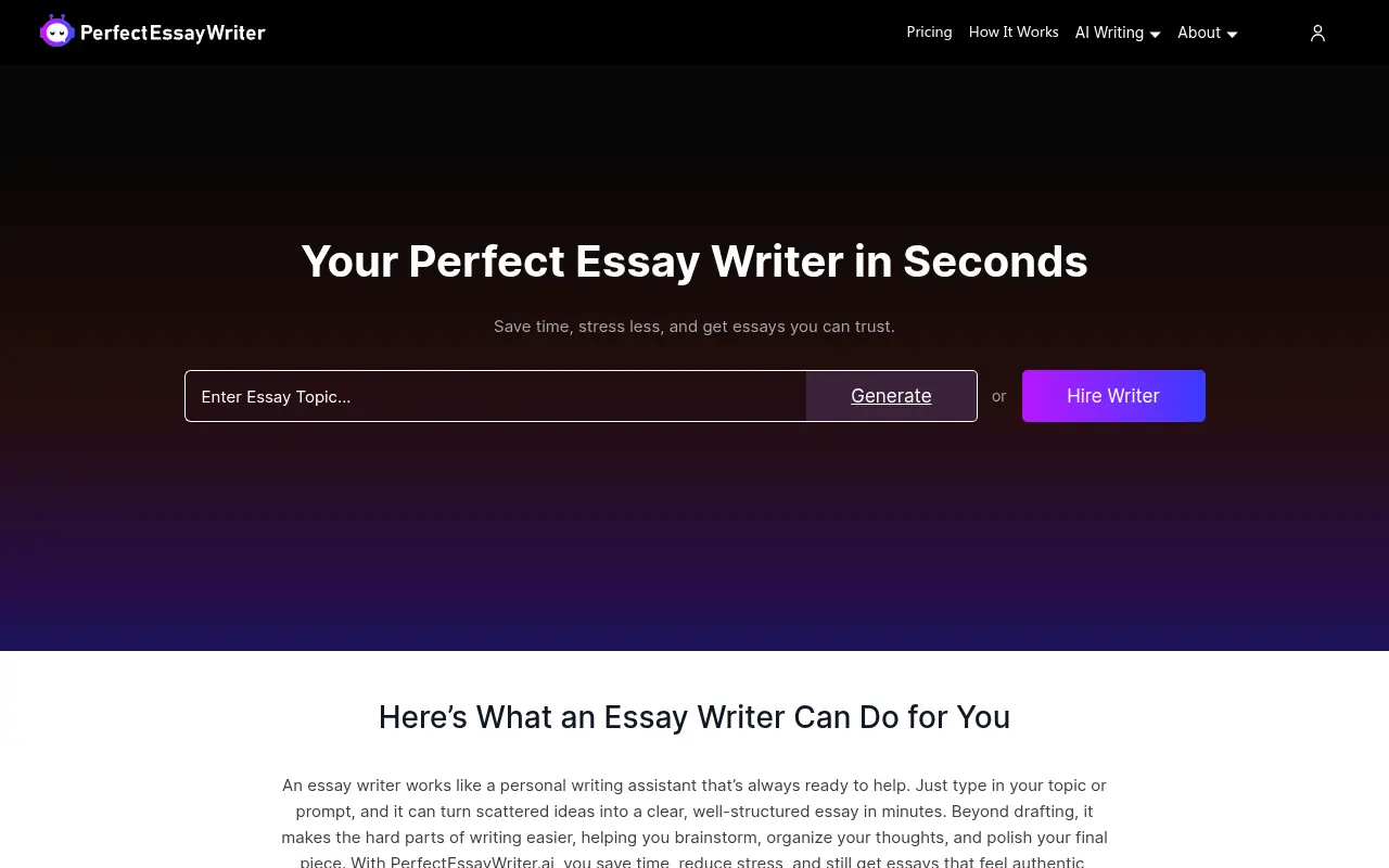 PerfectEssayWriter.ai screenshot