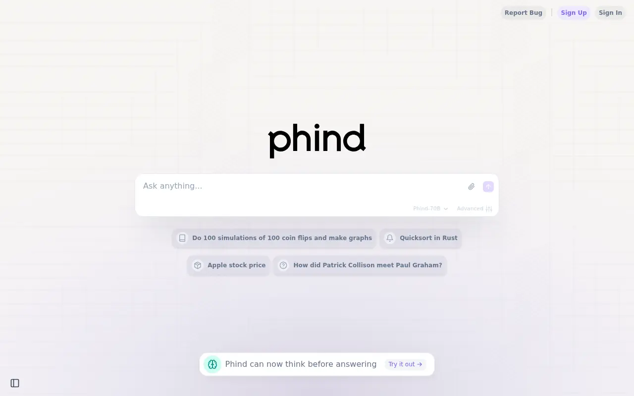Phind screenshot