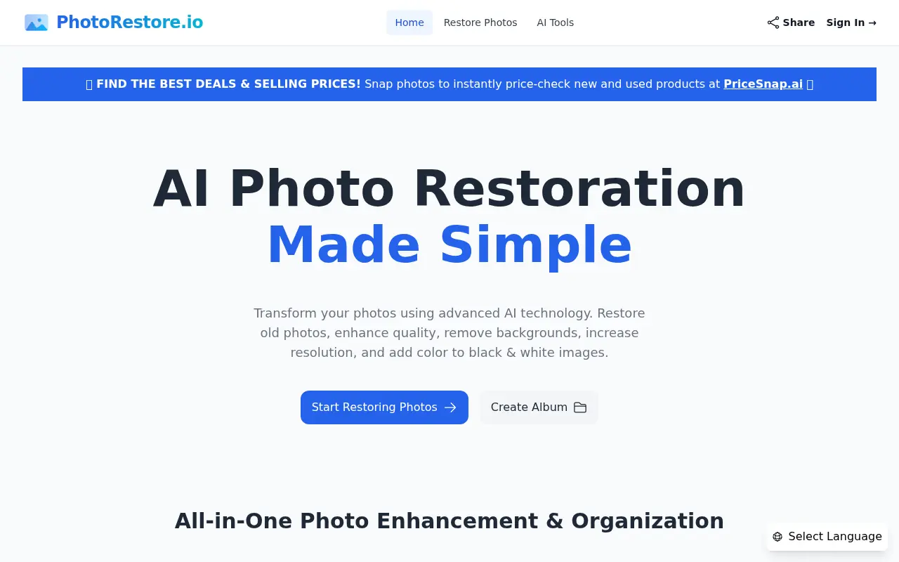 PhotoRestore.io screenshot
