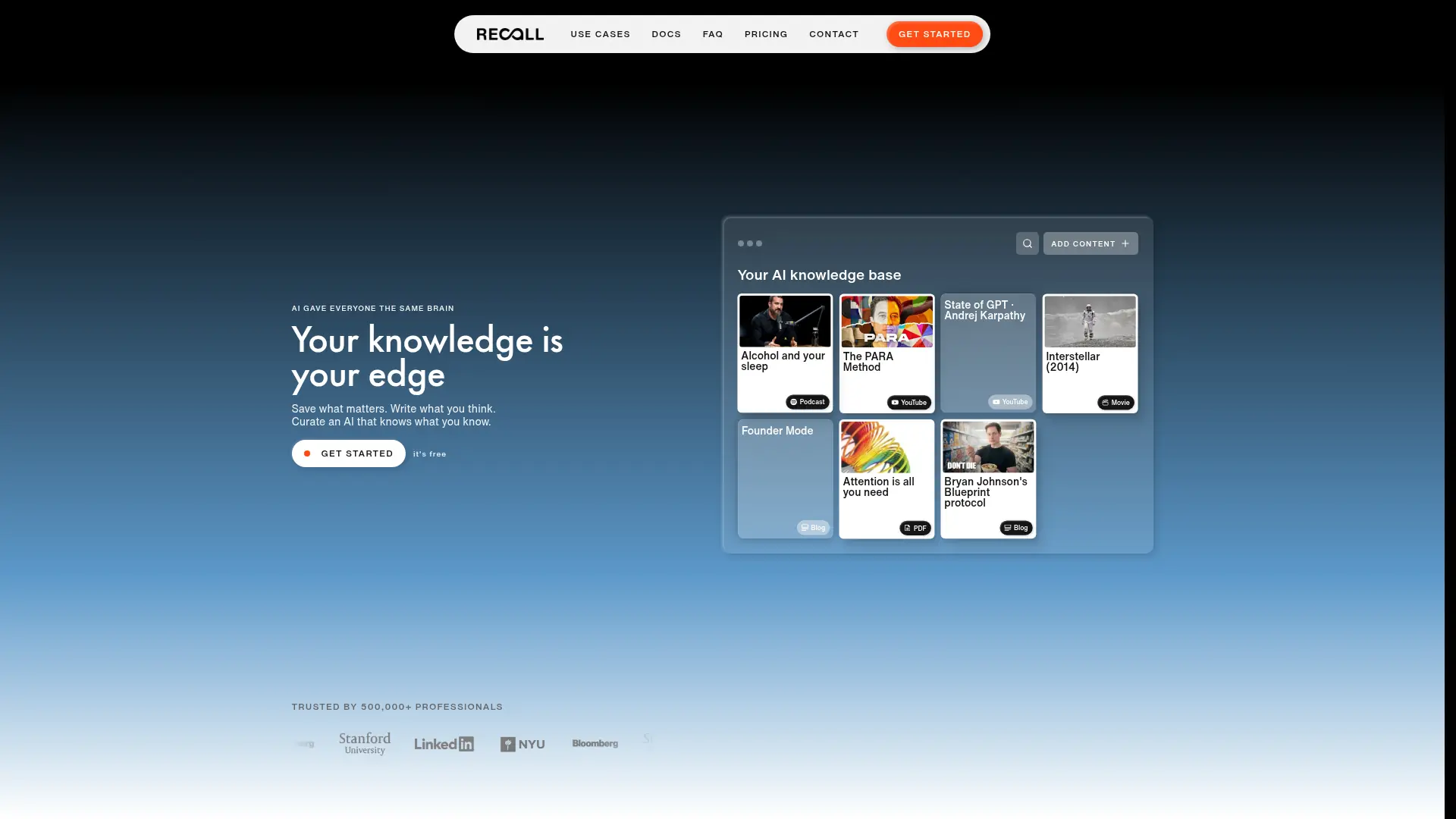 Recall screenshot