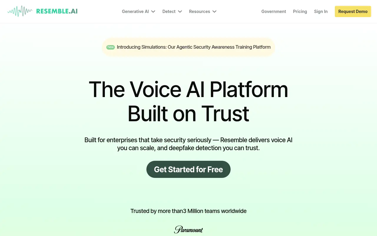 Resemble AI screenshot