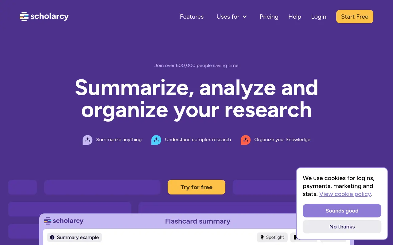 Scholarcy screenshot