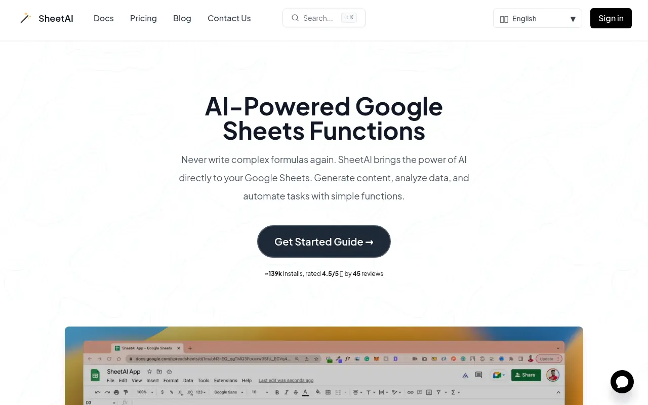 SheetAI screenshot