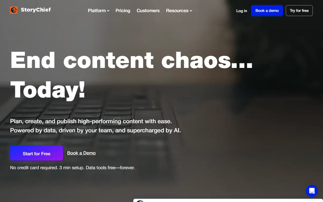 StoryChief screenshot