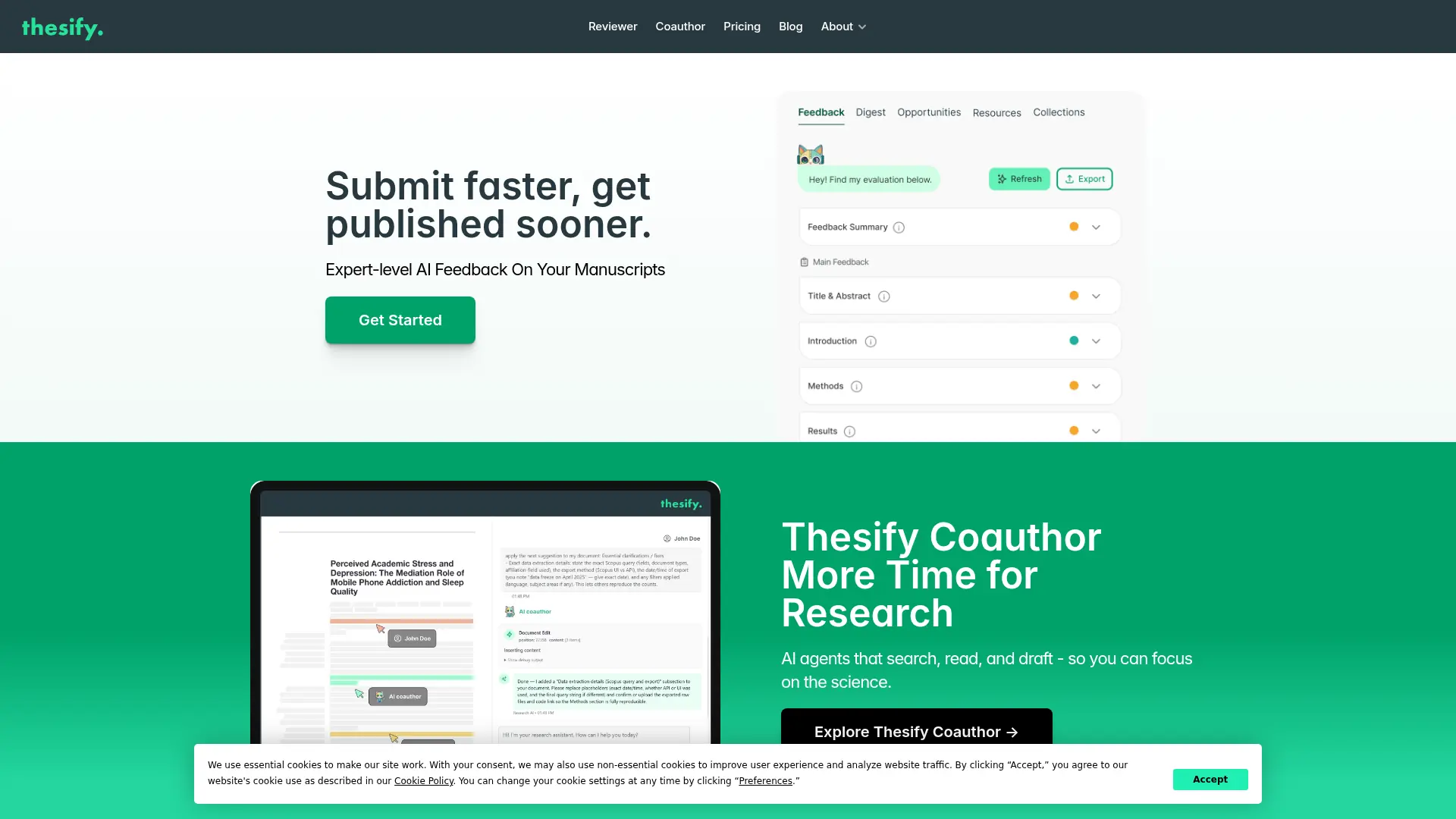 Thesify screenshot