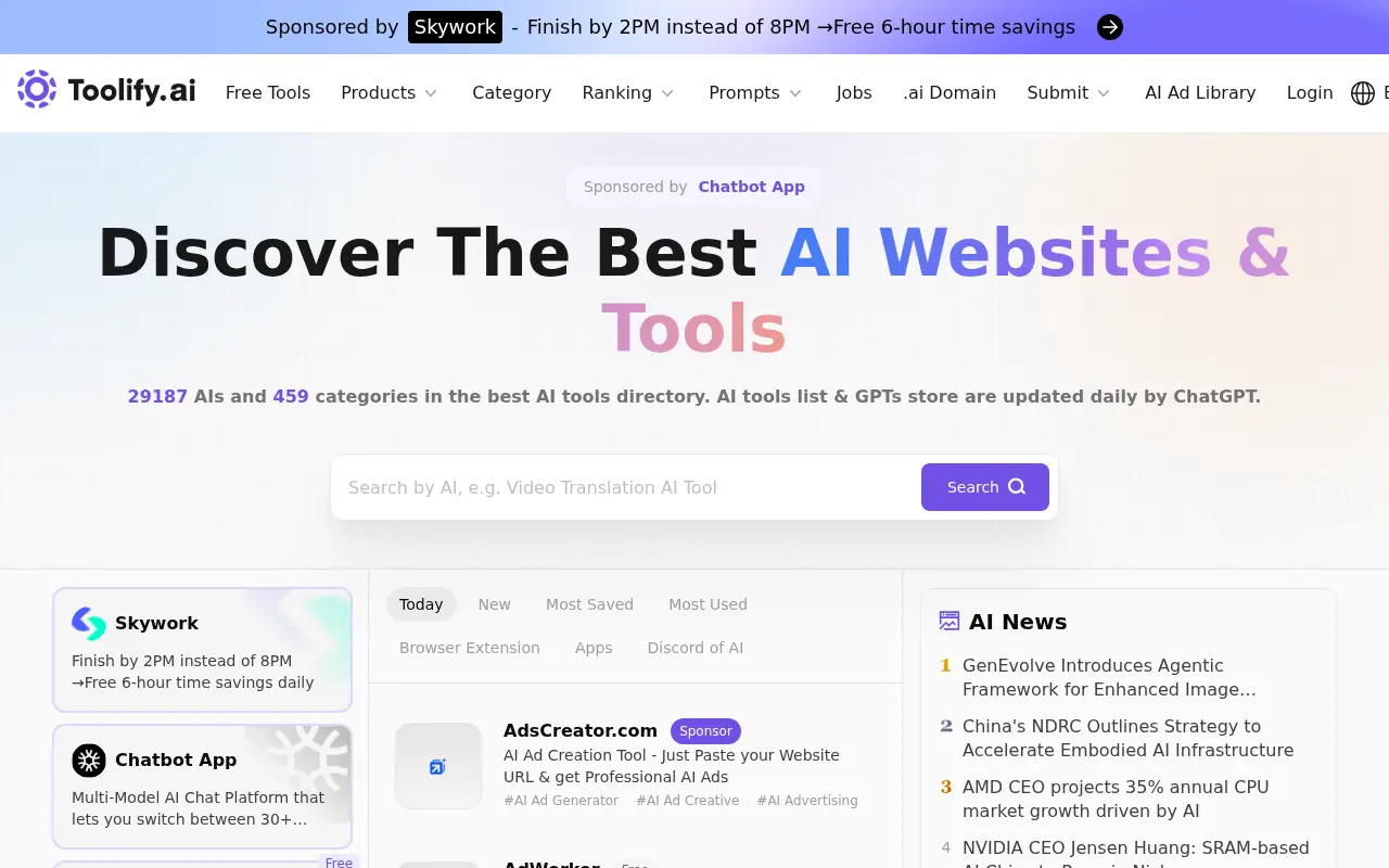 Toolify.ai screenshot