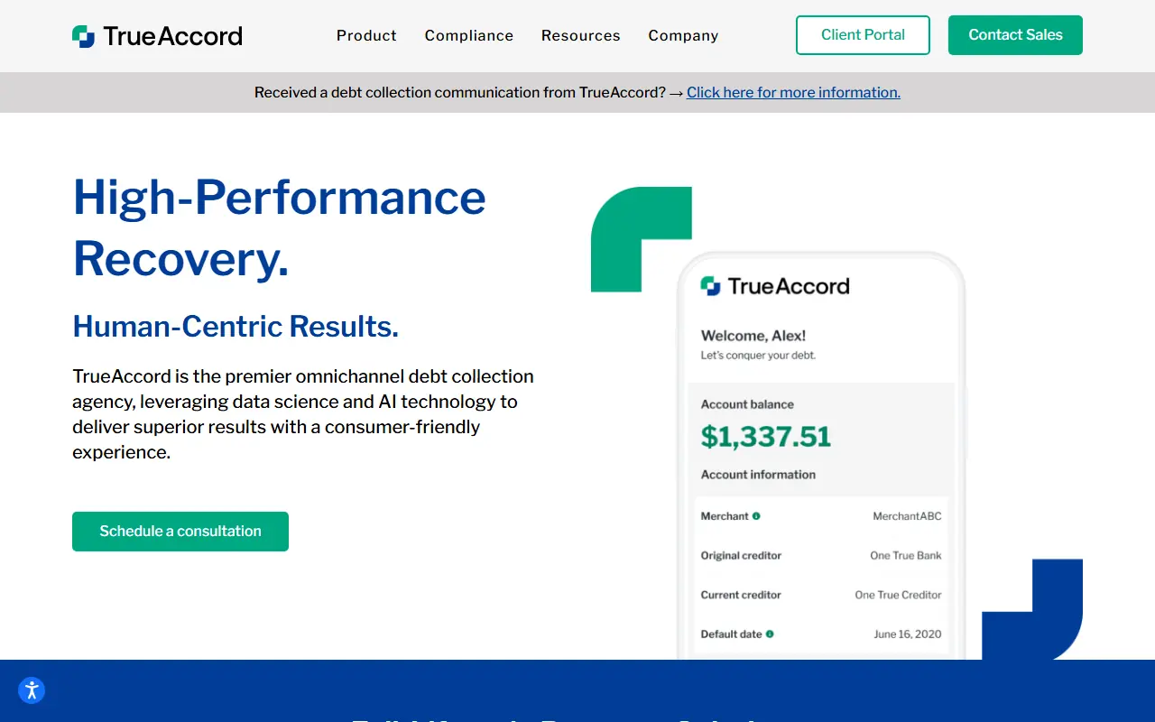 TrueAccord screenshot