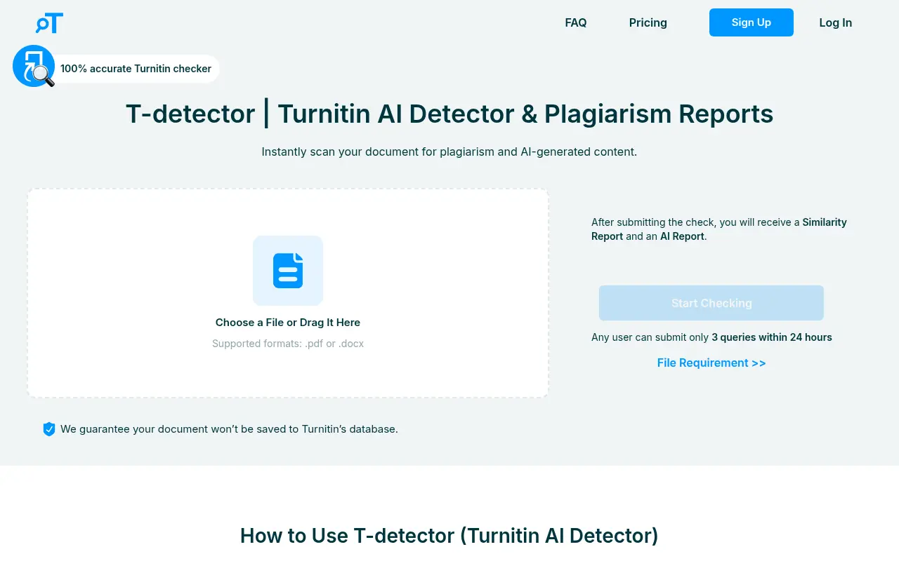 Turnitin Detector screenshot
