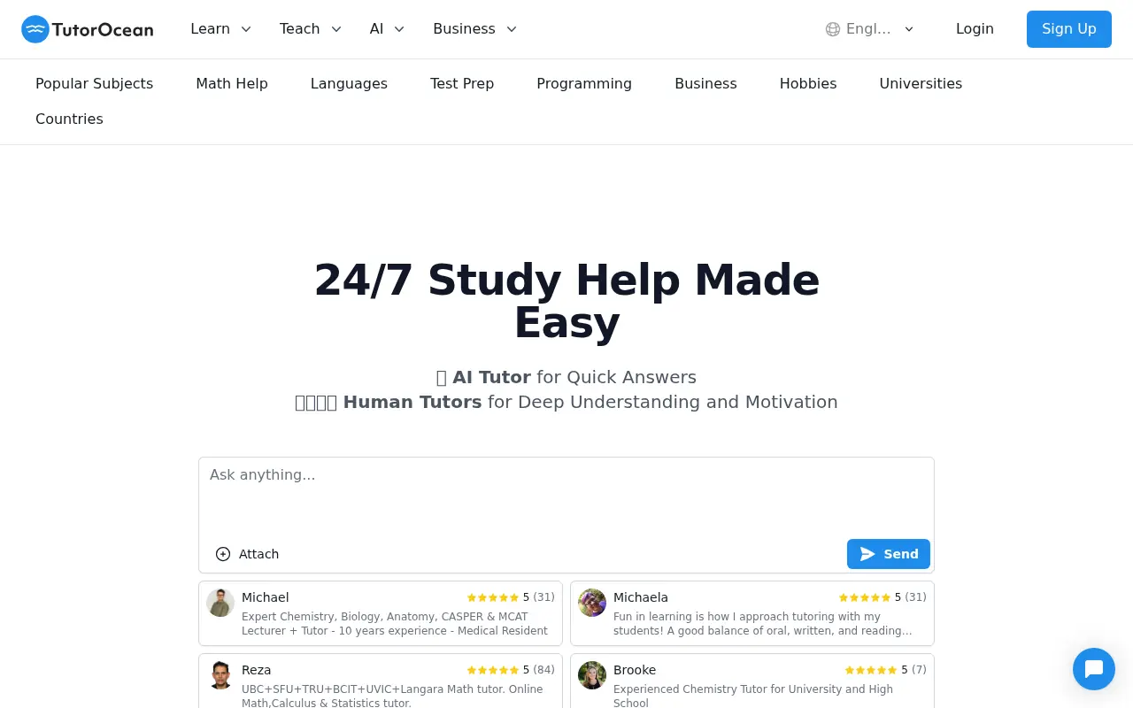 TutorOcean screenshot