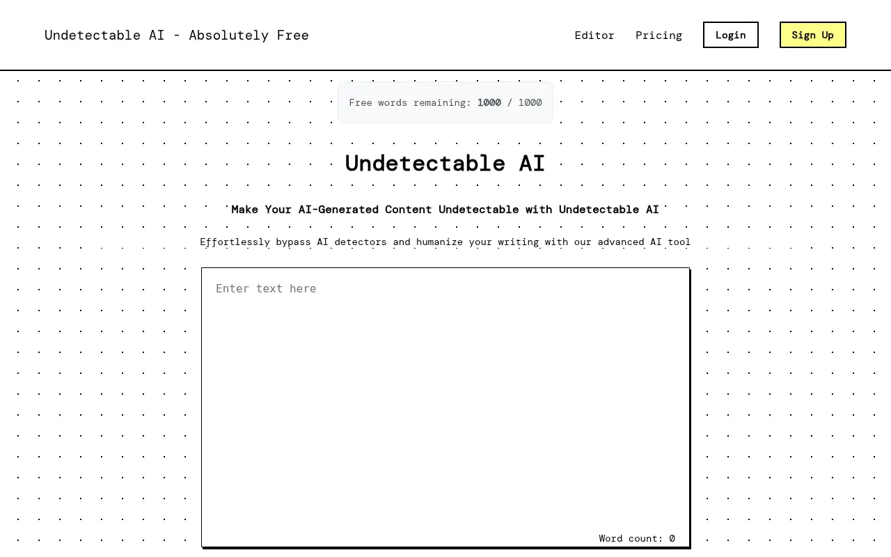 Undetectable AI screenshot