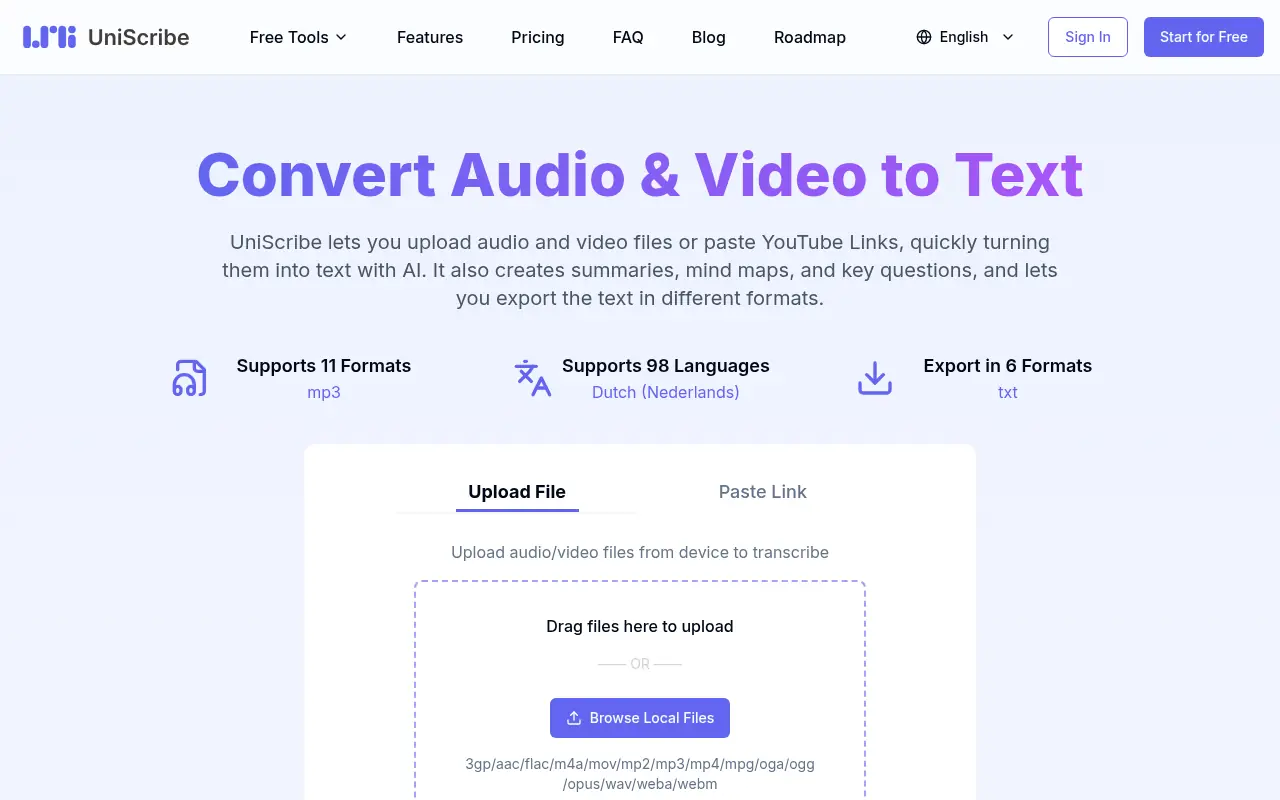 Uniscribe screenshot