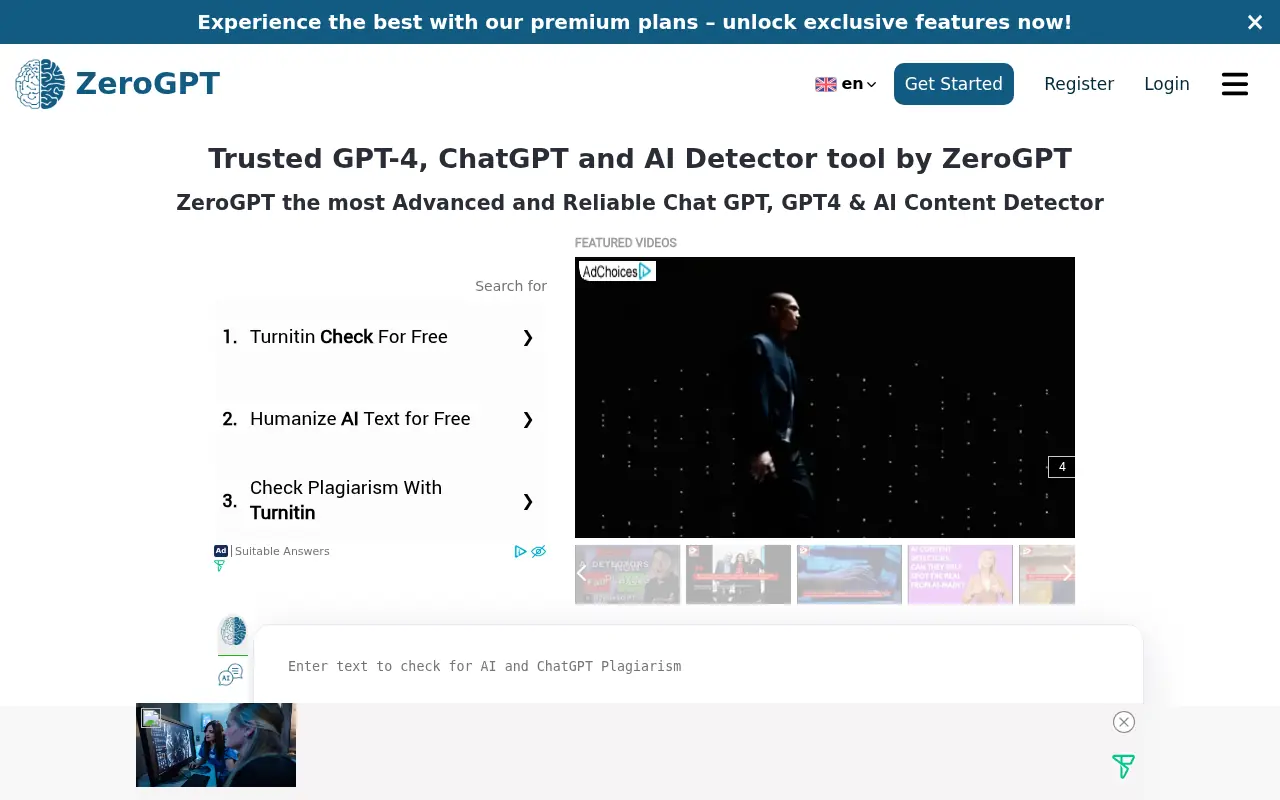 ZeroGPT screenshot